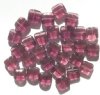 30 11mm Amethyst Flat Puffed Square Glass Beads